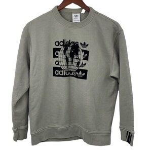 Adidas R.Y.V. Sweatshirt Mens Size Large Green Cotton Velvet Graphic Print Shirt